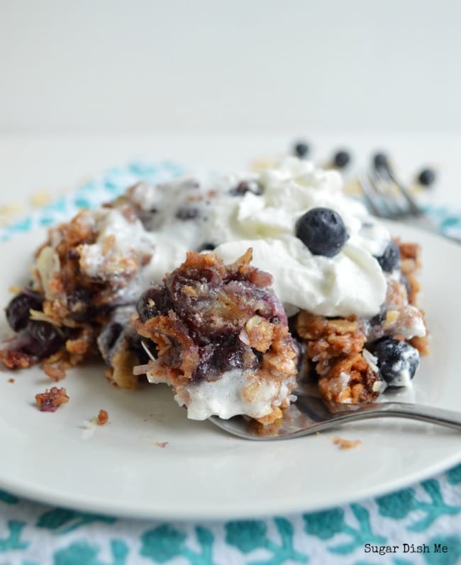 Slow Cooker Cobbler Recipe with Blueberries and Coconut