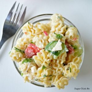 Healthy Spinach and Feta Greek Pasta Salad