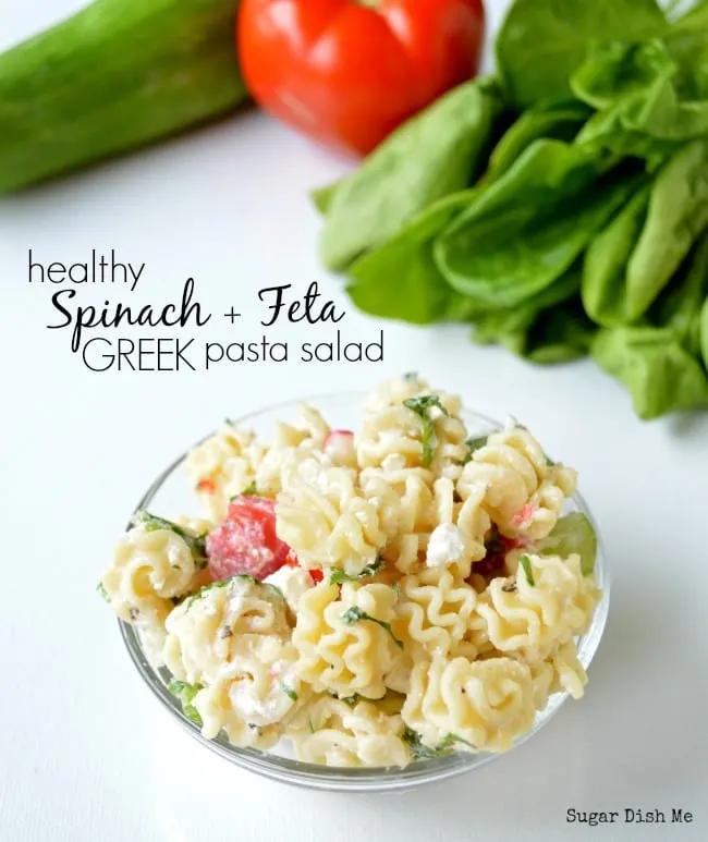 Healthy Spinach and Feta Pasta Salad