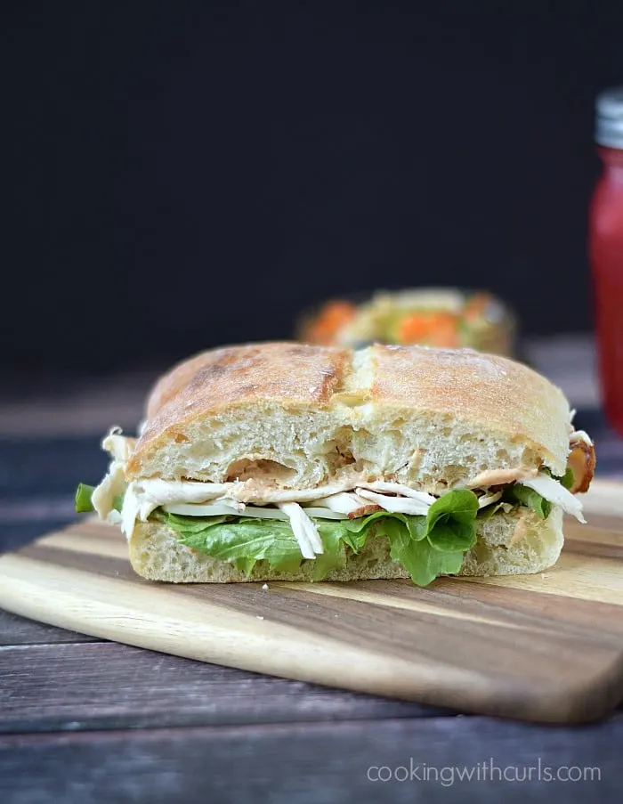 Turkey Ciabatta with Sun Dried Tomato Aioli via Cooking with Curls; Meal Plans Made Simple