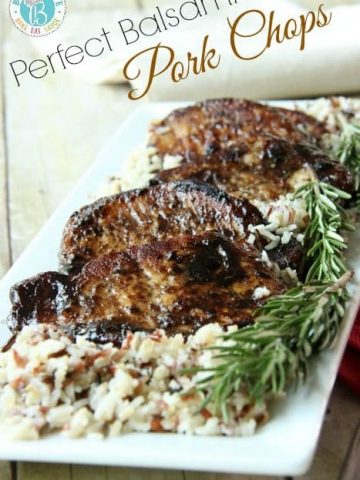 Perfect balsamic Pork Chops via Bakerette on Meal Plans Made Simple