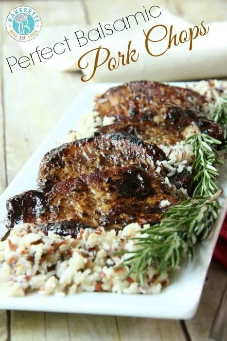 Perfect balsamic Pork Chops via Bakerette on Meal Plans Made Simple