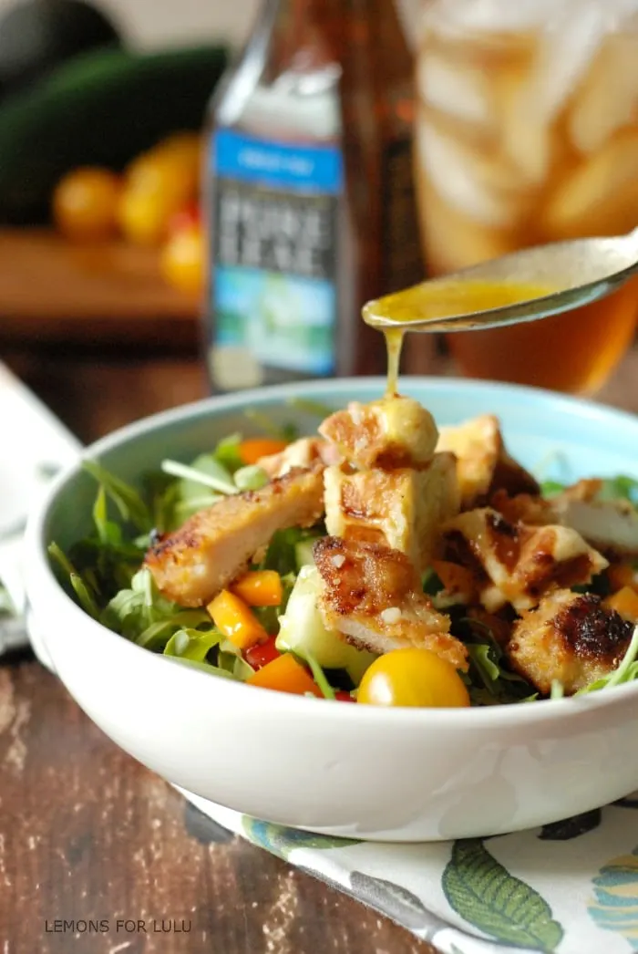 Chicken and Waffles Salad via Lemons for Lulu on Meal Plans Made Simple