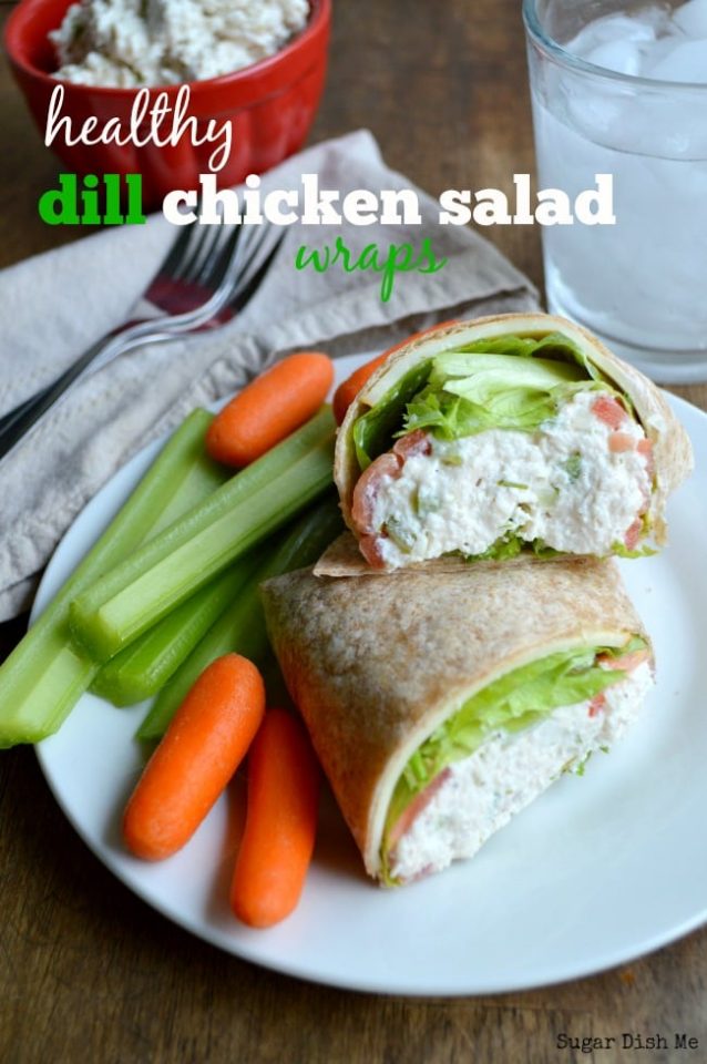 Healthy Dill Chicken Salad Wraps Sugar Dish Me