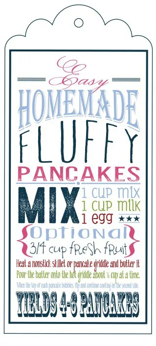 Homemade Fluffy Pancake Mix Free Printable and Recipe