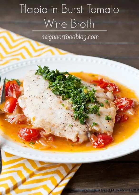 Tilapia in Tomato Wine Broth via Neighborfood on Meal Plans Made Simple