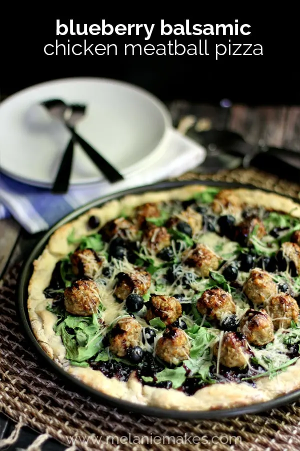 Blueberry Balsamic Chicken Meatball Pizza via Melanie Makes on Meal Plans Made Simple