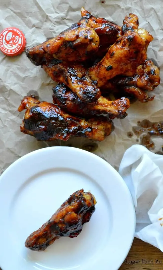 Honey Sriracha Wings cooked with Beer