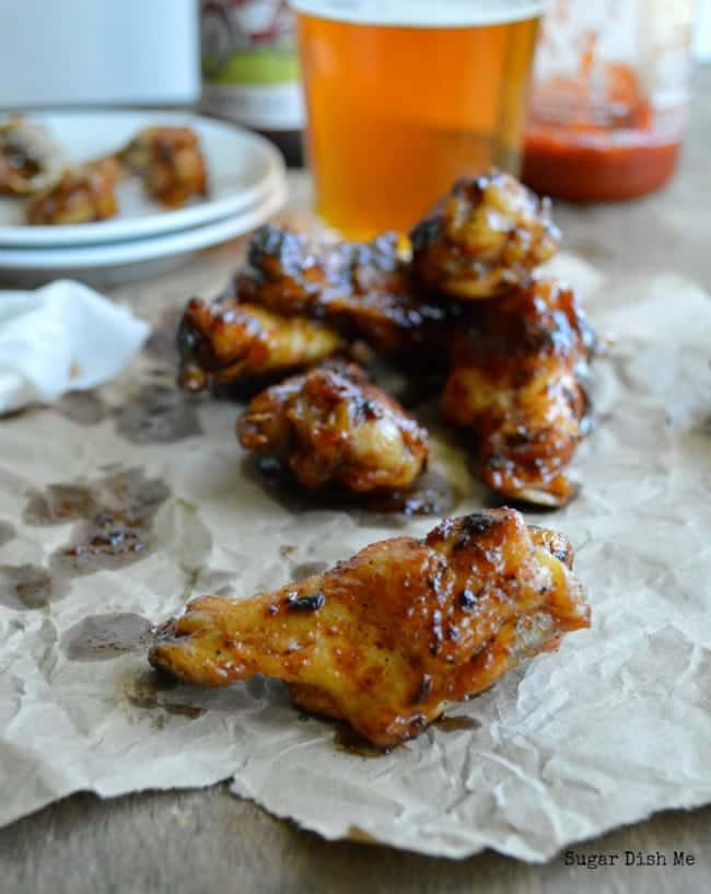 Beer Braised Honey Sriracha Wings