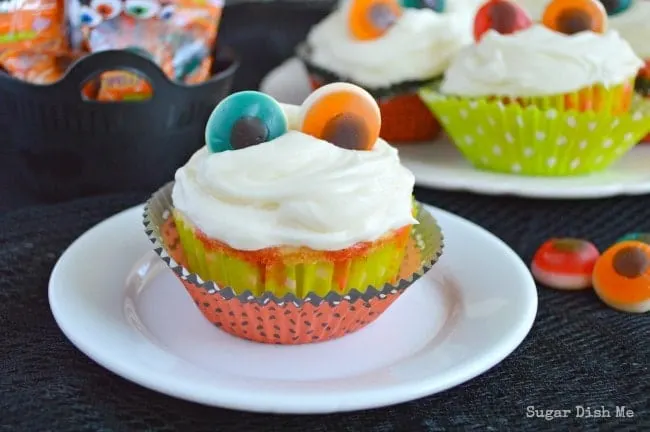 Cherry Vanilla Halloween Cupcakes