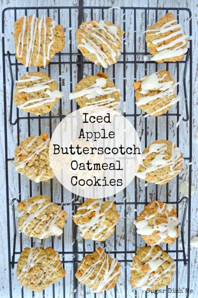 Iced Apple Butterscotch Oatmeal Cookies