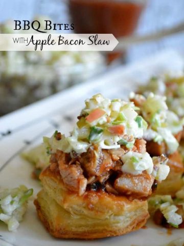 BBQ Pork Bites with Apple Bacon Slaw