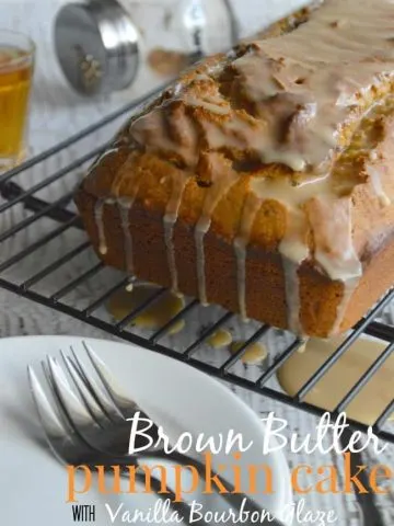 Brown Butter Pumpkin Cake with Vanilla Bourbon Glaze