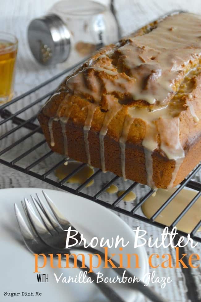 Brown Butter Pumpkin Cake with Vanilla Bourbon Glaze