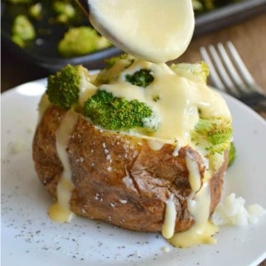 Lightened Up Cheesy Broccoli Potatoes!