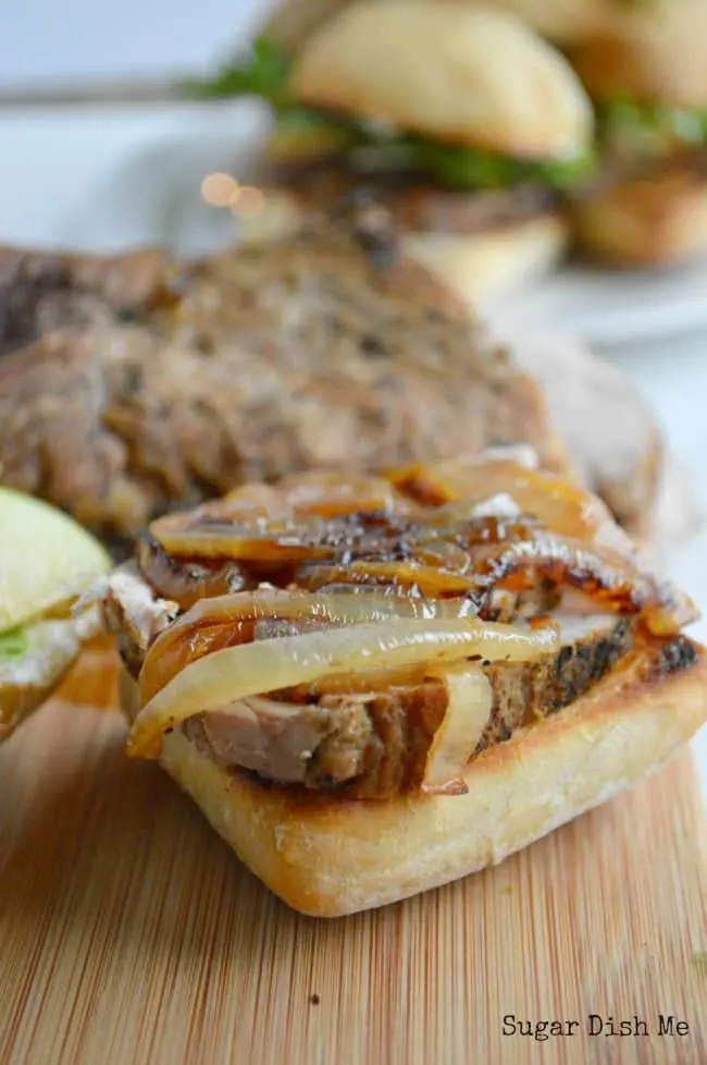 Pork Sliders with Caramelized Onions and Apples