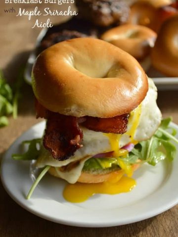 Breakfast Burgers with Maple Sriracha Aioli