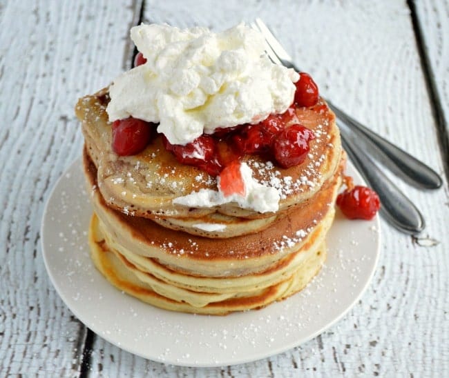 Big Fluffy Cherry Almond Pancake Recipe