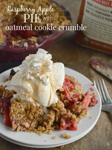 Raspberry Apple Pie with Oatmeal Cookie Crumble