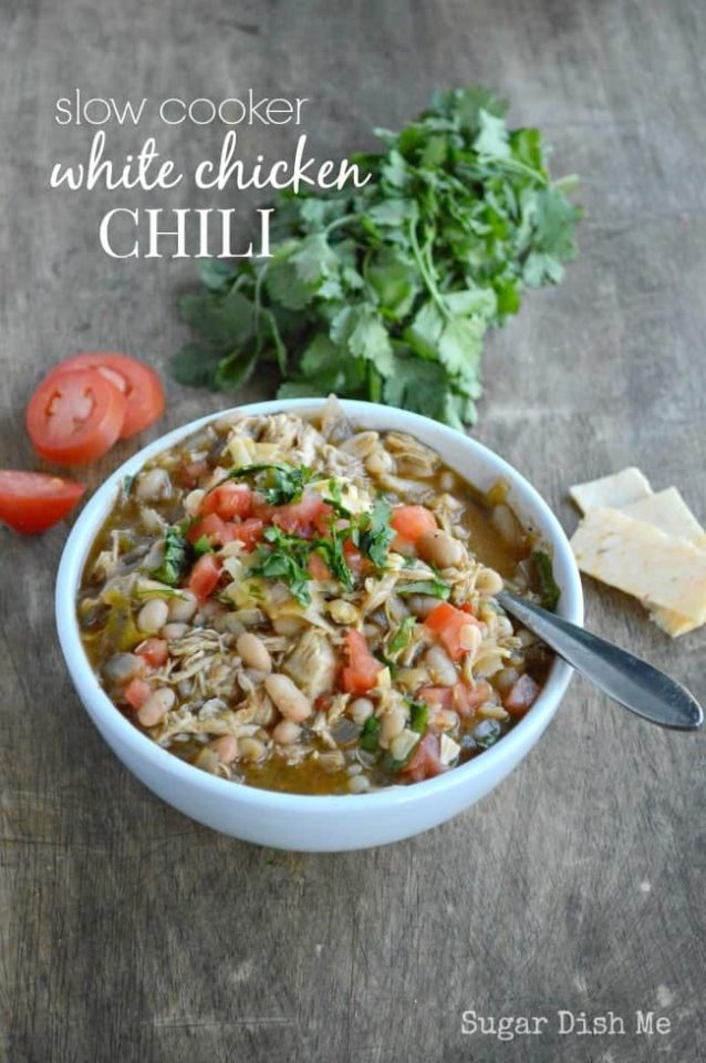 Slow Cooker White Chicken Chili Sugar Dish Me