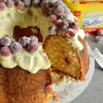 Pound Cake with Sugared Cranberries