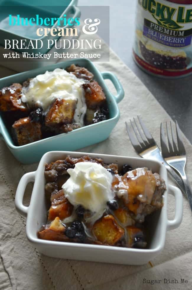 Blueberry Bread Pudding with Whiskey Sauce