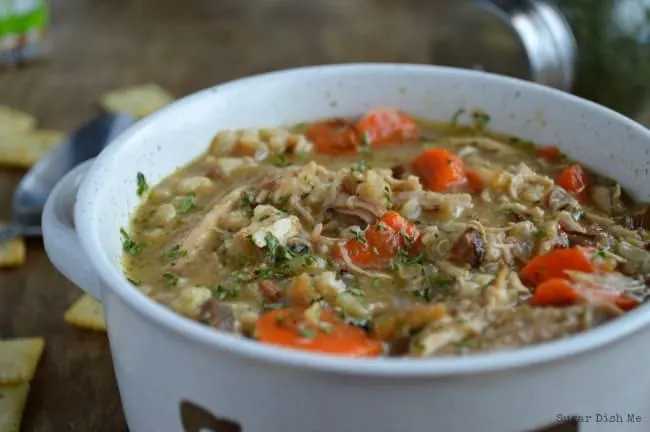 Chicken and Wild Rice Soup Recipe with Mushrooms