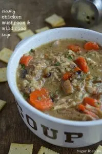 Creamy Chicken Mushroom and Wild Rice Soup - Sugar Dish Me