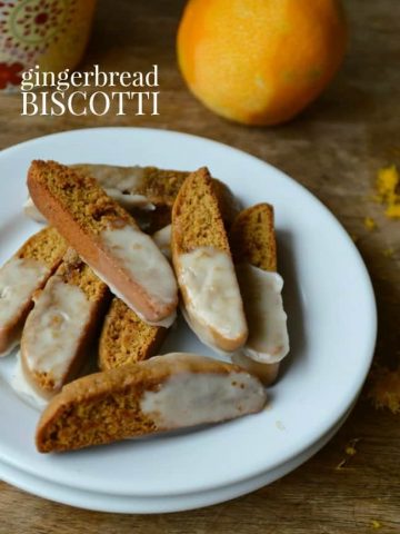 Gingerbread Biscotti with Sweet Orange Glaze