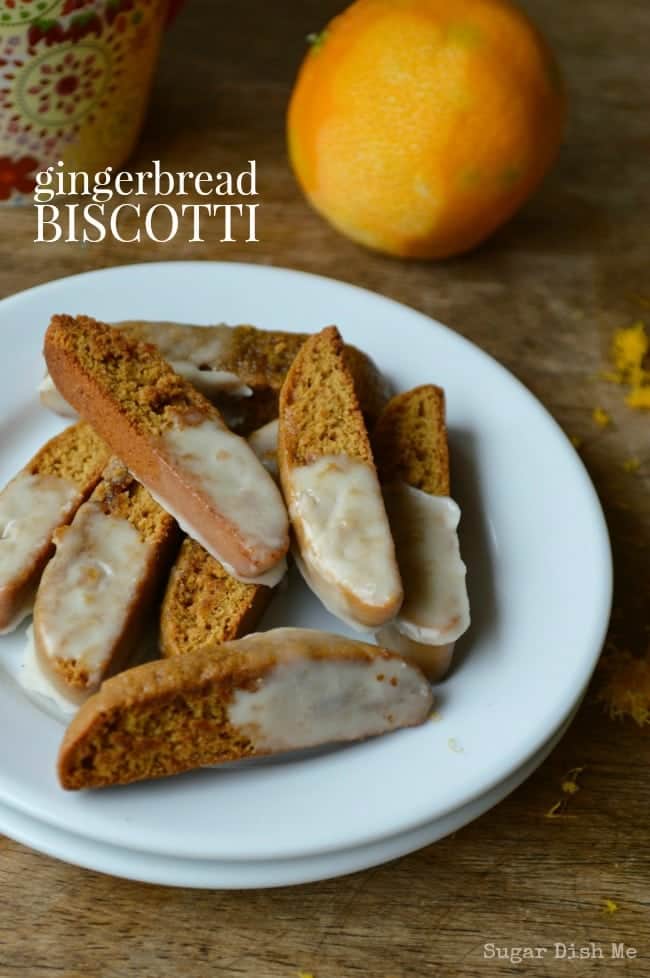 Gingerbread Biscotti with Sweet Orange Glaze