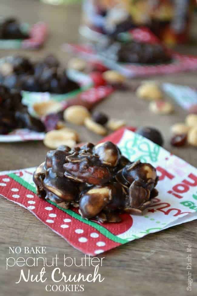 No Bake Peanut Butter Nut Crunch Cookies