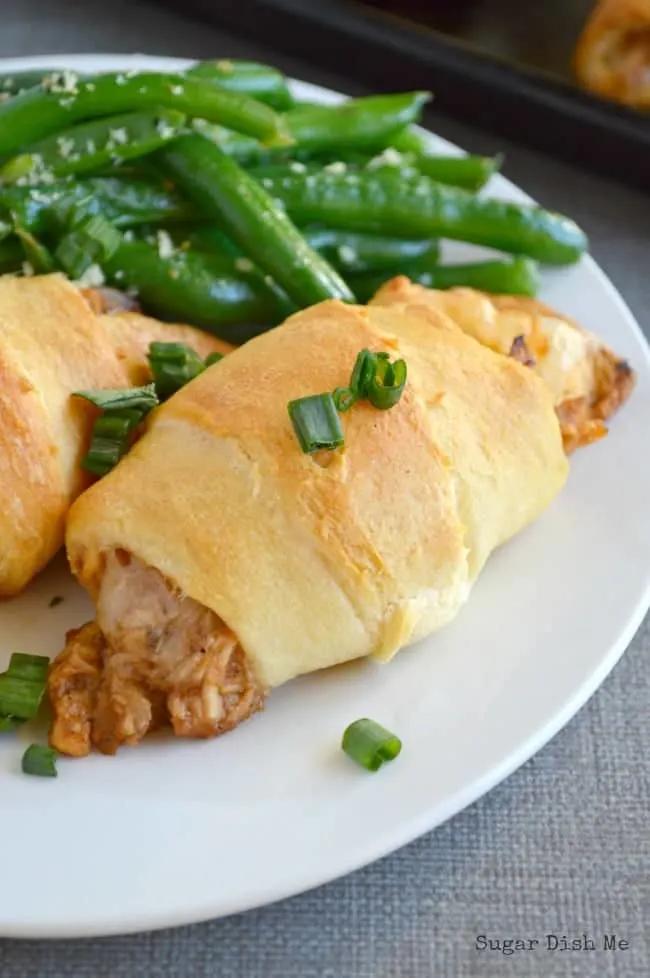 Crescent Rolls Stuffed with BBQ Chicken and Cheese
