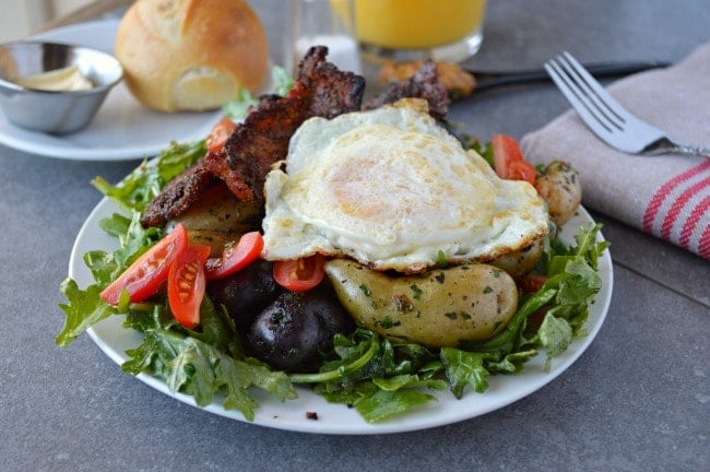 Breakfast Salad with Maple Dijon Vinaigrette