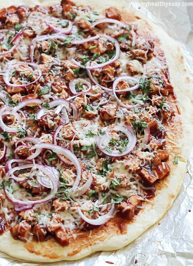 Grilled BBQ Chicken Pizza via Yummy Healthy Easy