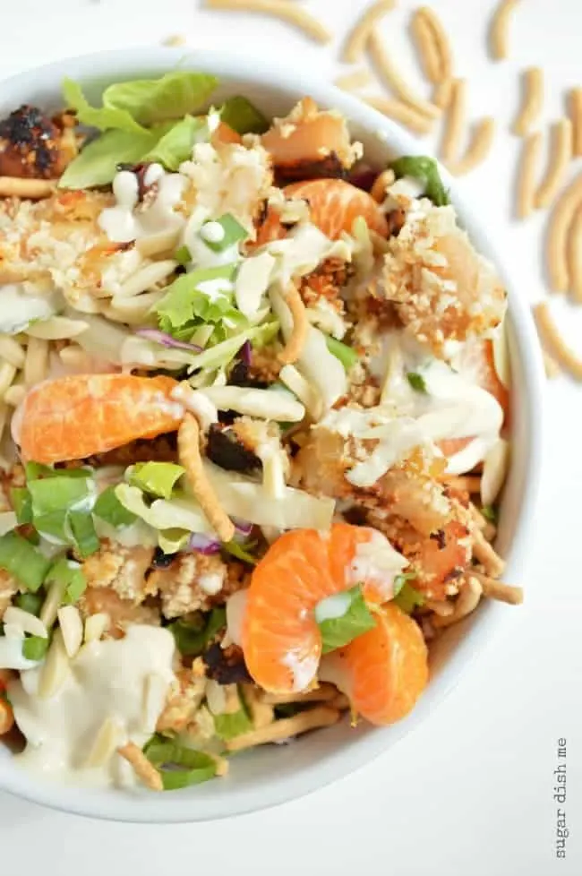 Lightened Up Asian Crunch Salad with Creamy Dressing