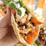 Chicken and Sweet Potato Tacos with Spicy Maple Sour Cream