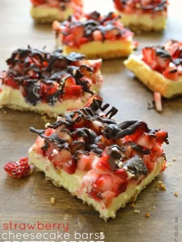 Strawberry Cheesecake Bars with Pretzel Crust