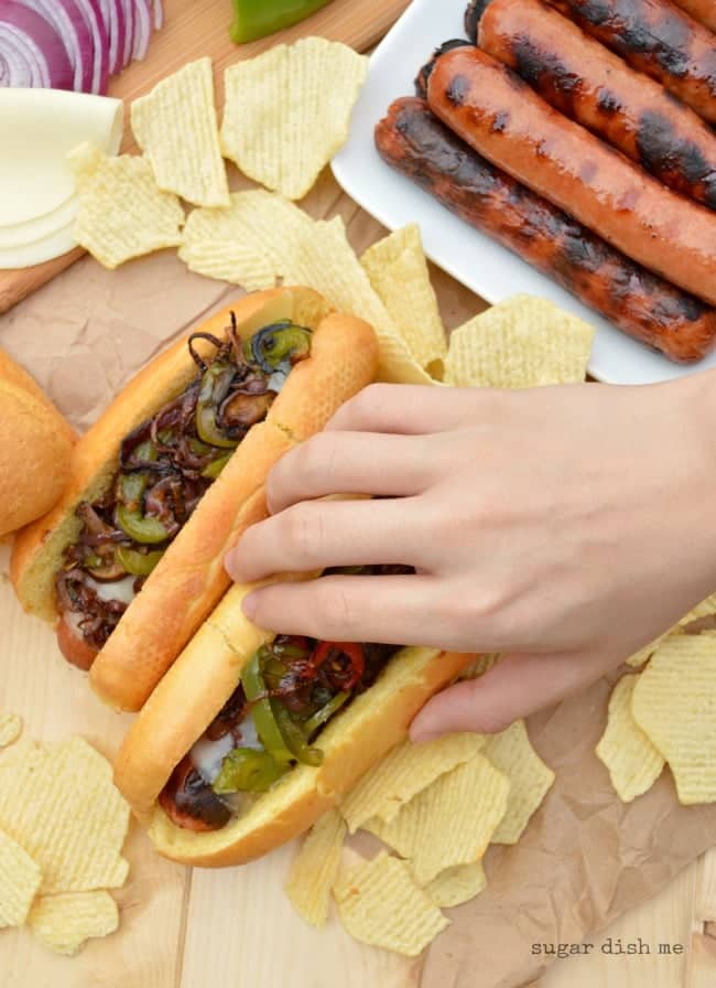 Cheesesteak Hot Dogs - Sugar Dish Me