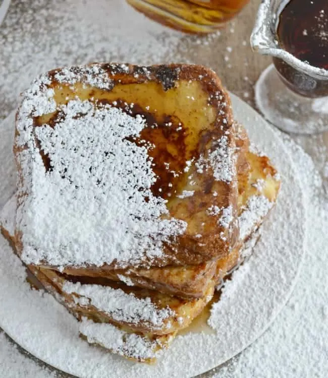 French Toast Recipe with warm Vanilla Bourbon Syrup