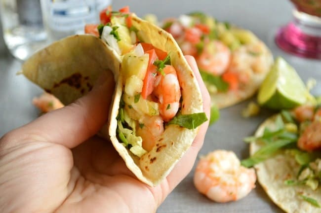 Tequila Shrimp with Pineapple Pico
