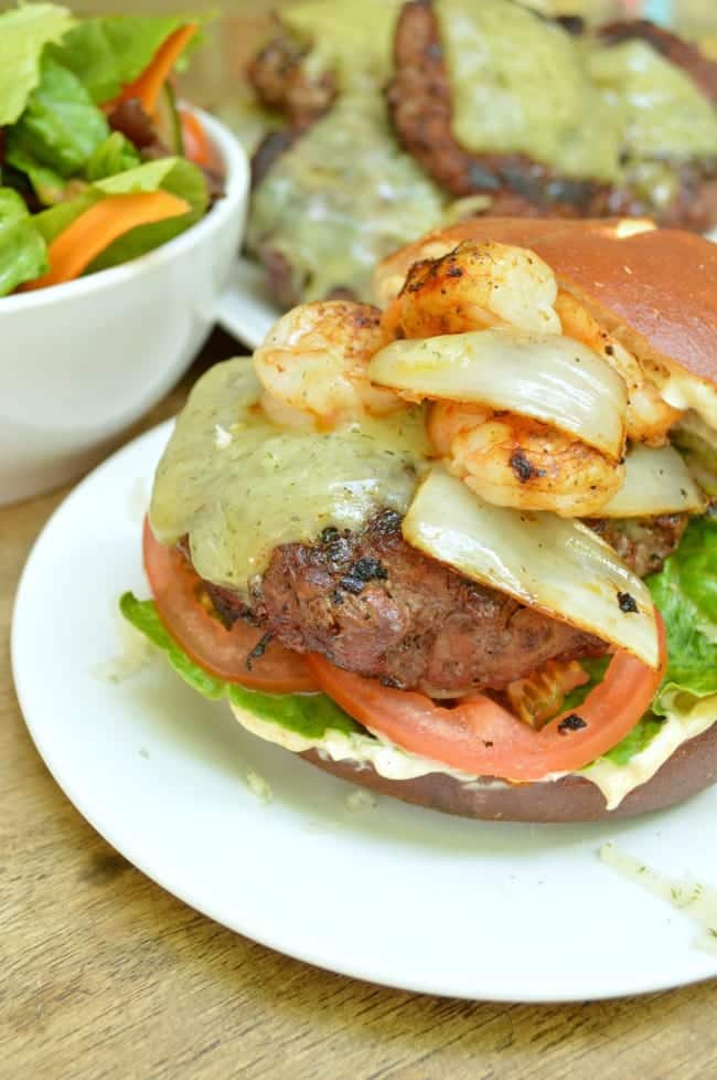 Burgers with Grilled Shrimp