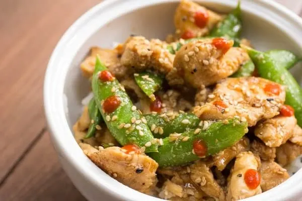 Chicken & Sugar Snap Pea Stir Fry via Or Whatever You Do