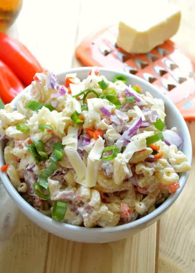 Creamy Ham and Cheddar Pasta Salad