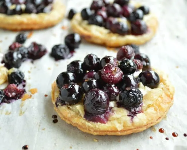 Roasted Berry tarts with Honey Goat Cheese