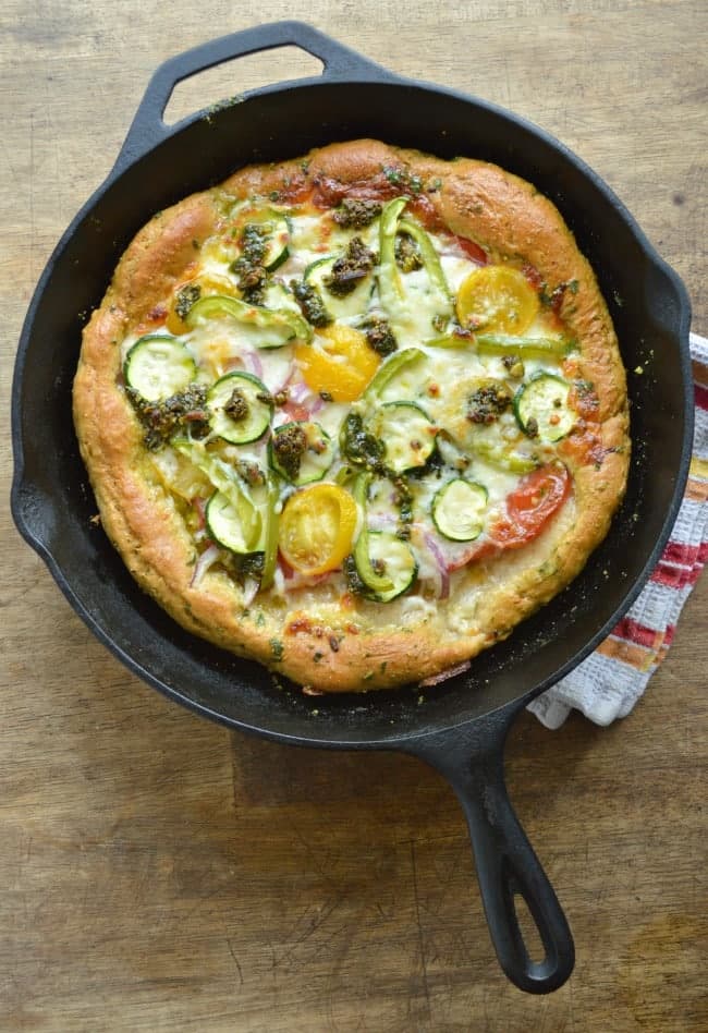 Summer Vegetable Skillet Pizza Recipe
