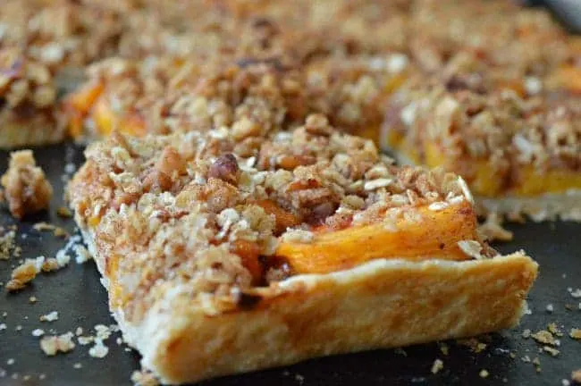 Peach Crumble Pie Bars