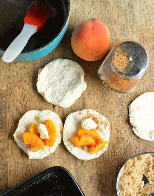 How to Assemble Peach Pie Biscuit Bombs