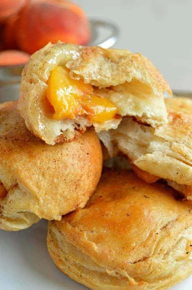 Peach Pie Biscuit Bombs