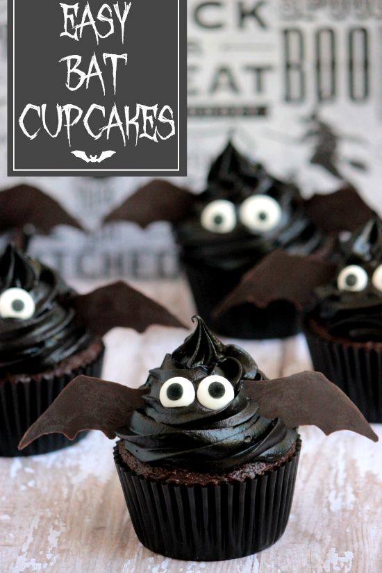 Easy Bat Cupcakes from Big Bear's Wife