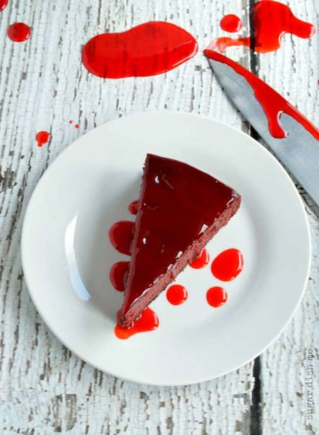 Halloween Cheesecake with Fake Blood